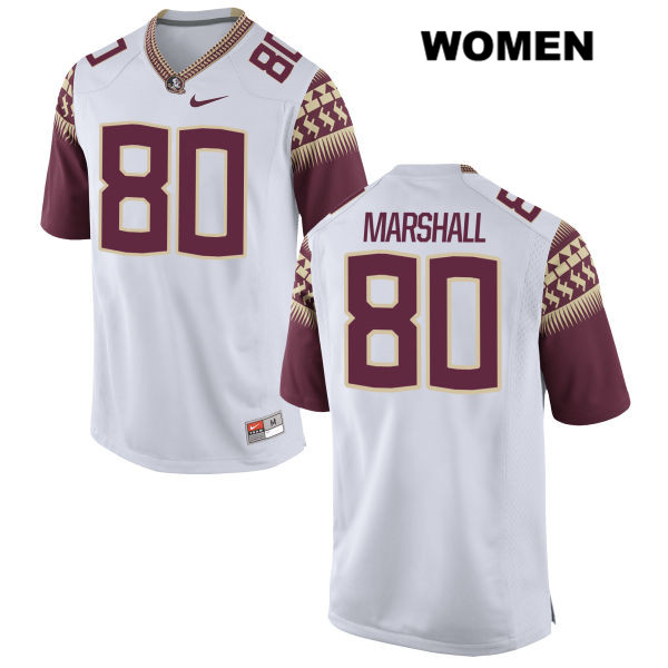 Women's NCAA Nike Florida State Seminoles #80 Alex Marshall College White Stitched Authentic Football Jersey KXJ2869II